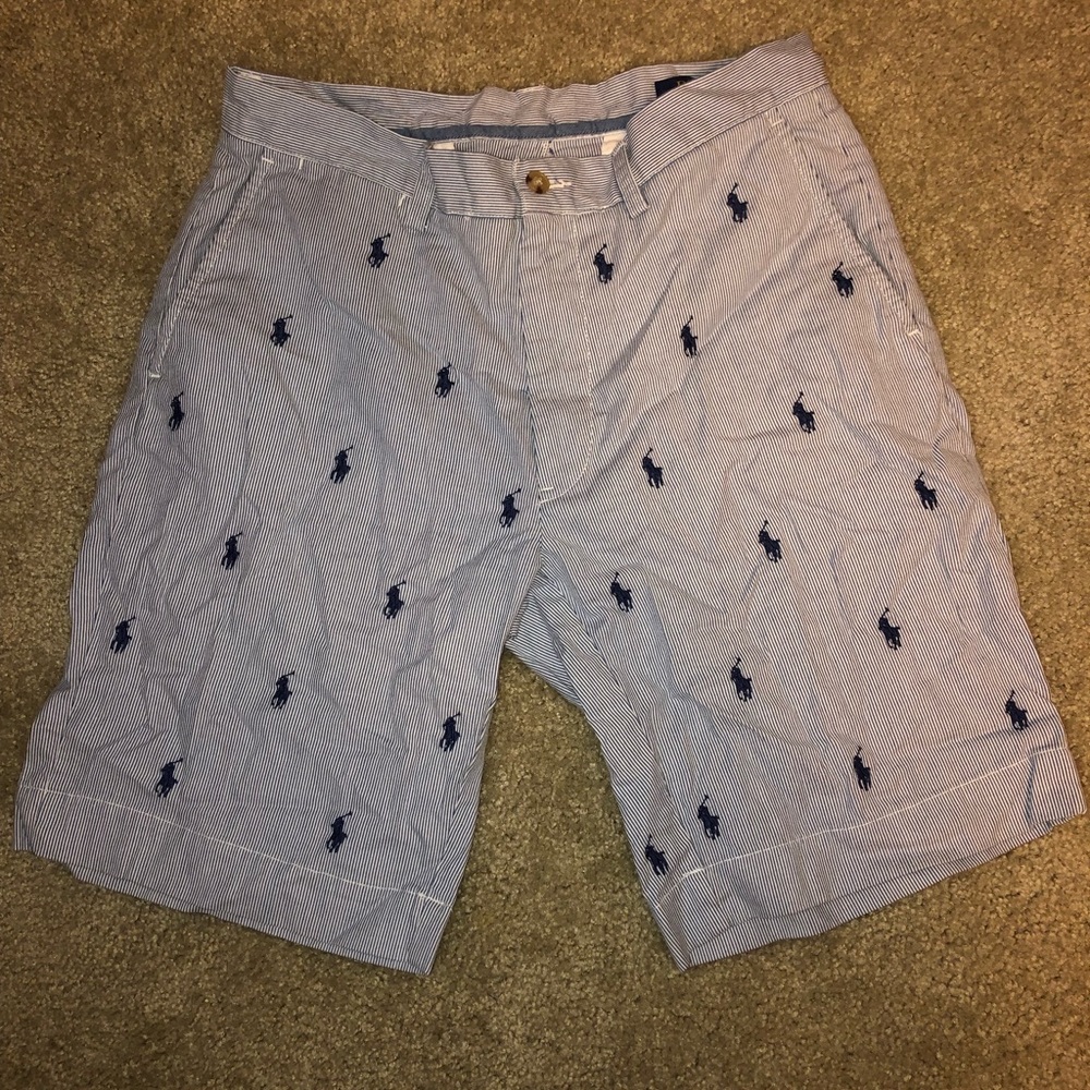 Navy blue and white Bermuda shorts RL